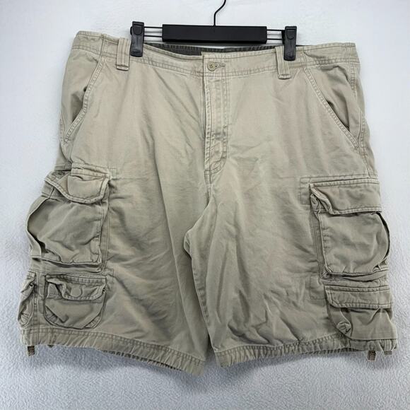 Vintage Lee Shorts Men's 38 Beige Baggy Skater Heavyweight Drawstrings 11" y2k - Picture 1 of 10
